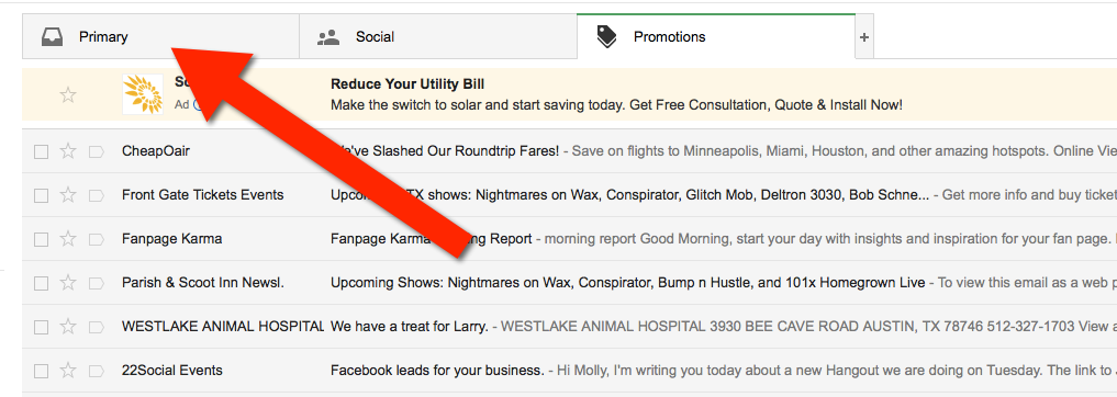 Gmail move to primary
